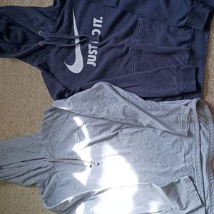 Nike Hoodies Size Large Gray and Navy Blue - Lot of TWO